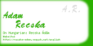 adam recska business card